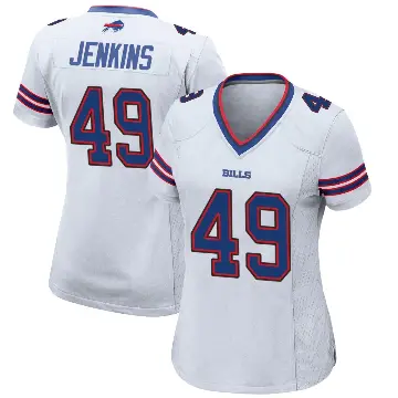 ＃49 Women's Keonta Jenkins White Game Buffalo Bills Jersey