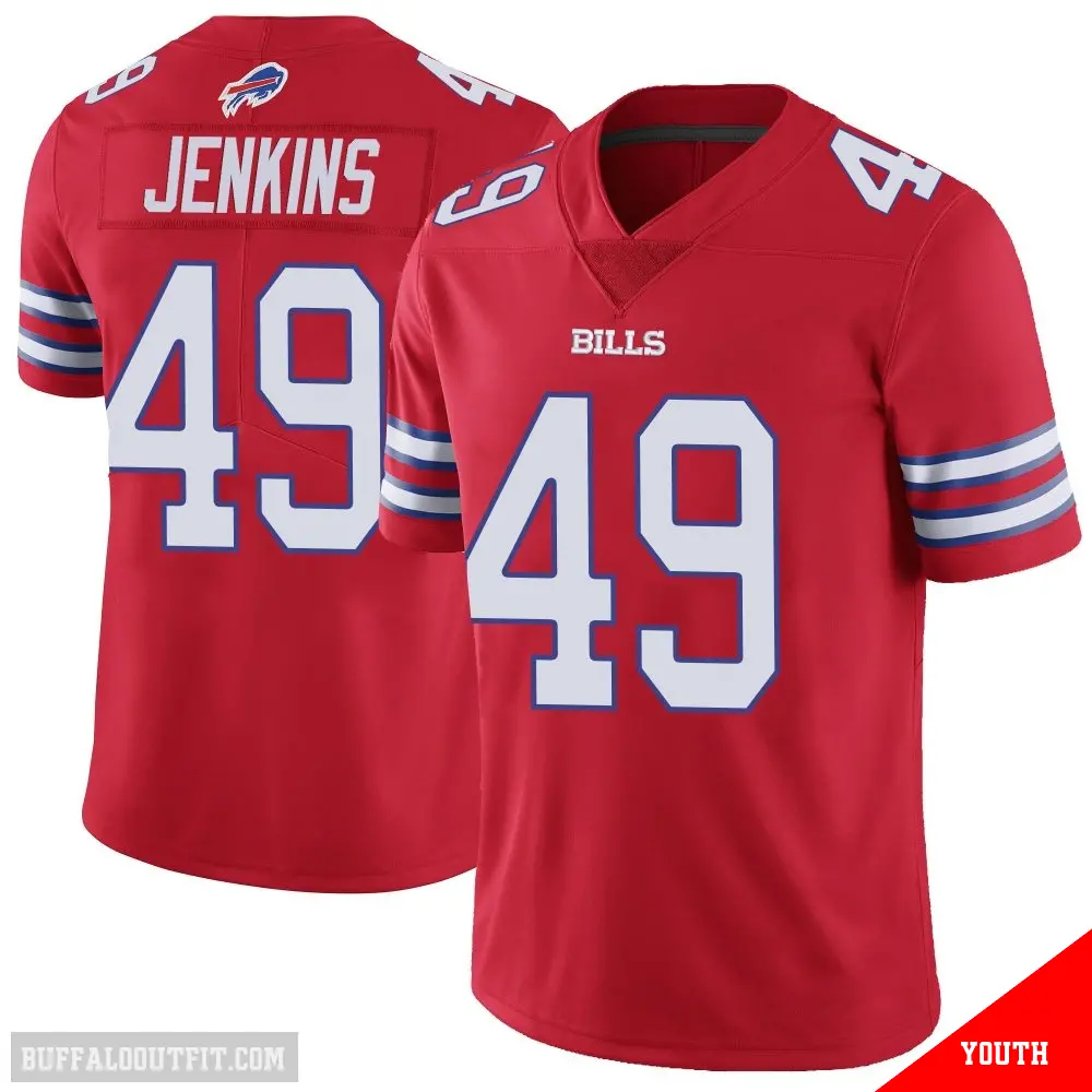＃49 Youth Keonta Jenkins Red Limited Buffalo Bills Color Rush Vapor Untouchable Jersey