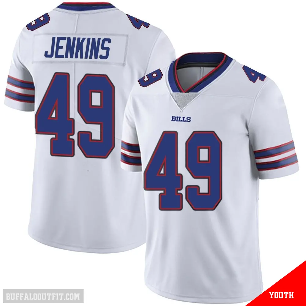 ＃49 Youth Keonta Jenkins White Limited Buffalo Bills Color Rush Vapor Untouchable Jersey
