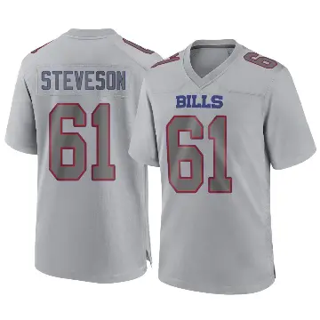 ＃61 Men's Gable Steveson Gray Game Buffalo Bills Atmosphere Fashion Jersey