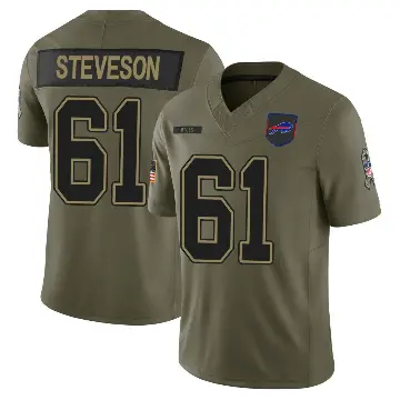 ＃61 Men's Gable Steveson Olive Limited Buffalo Bills 2025 Salute to Service Jersey