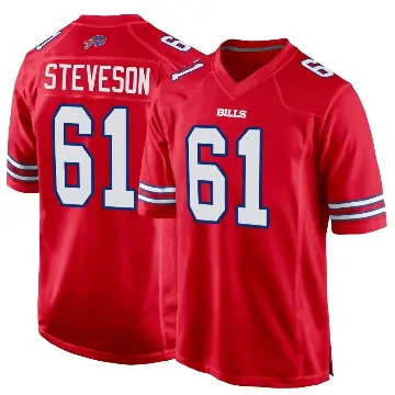 ＃61 Men's Gable Steveson Red Game Buffalo Bills Alternate Jersey