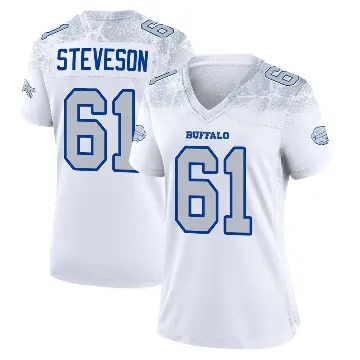 ＃61 Women's Gable Steveson White Game Buffalo Bills 2025 Rivalries Collection Jersey