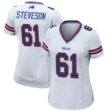 ＃61 Women's Gable Steveson White Game Buffalo Bills Jersey