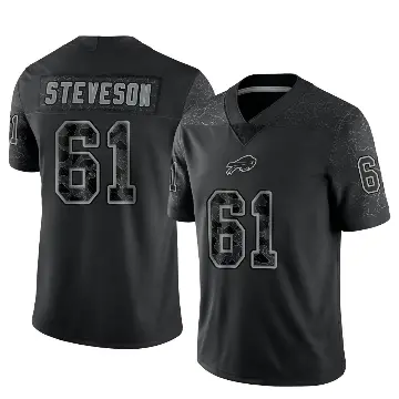 ＃61 Youth Gable Steveson Black Limited Buffalo Bills Reflective Jersey