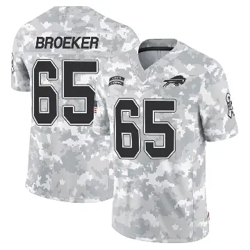 ＃65 Youth Nick Broeker Arctic Camo Limited Buffalo Bills 2024 Salute to Service Jersey