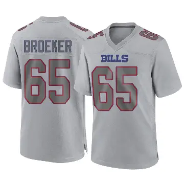 ＃65 Youth Nick Broeker Gray Game Buffalo Bills Atmosphere Fashion Jersey