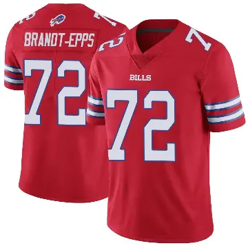 ＃72 Men's Devin Brandt-Epps Red Limited Buffalo Bills Color Rush Vapor Untouchable Jersey
