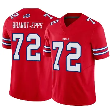 ＃72 Men's Devin Brandt-Epps Red Limited Buffalo Bills Vapor F.U.S.E. Jersey
