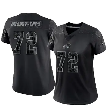 ＃72 Women's Devin Brandt-Epps Black Limited Buffalo Bills Reflective Jersey