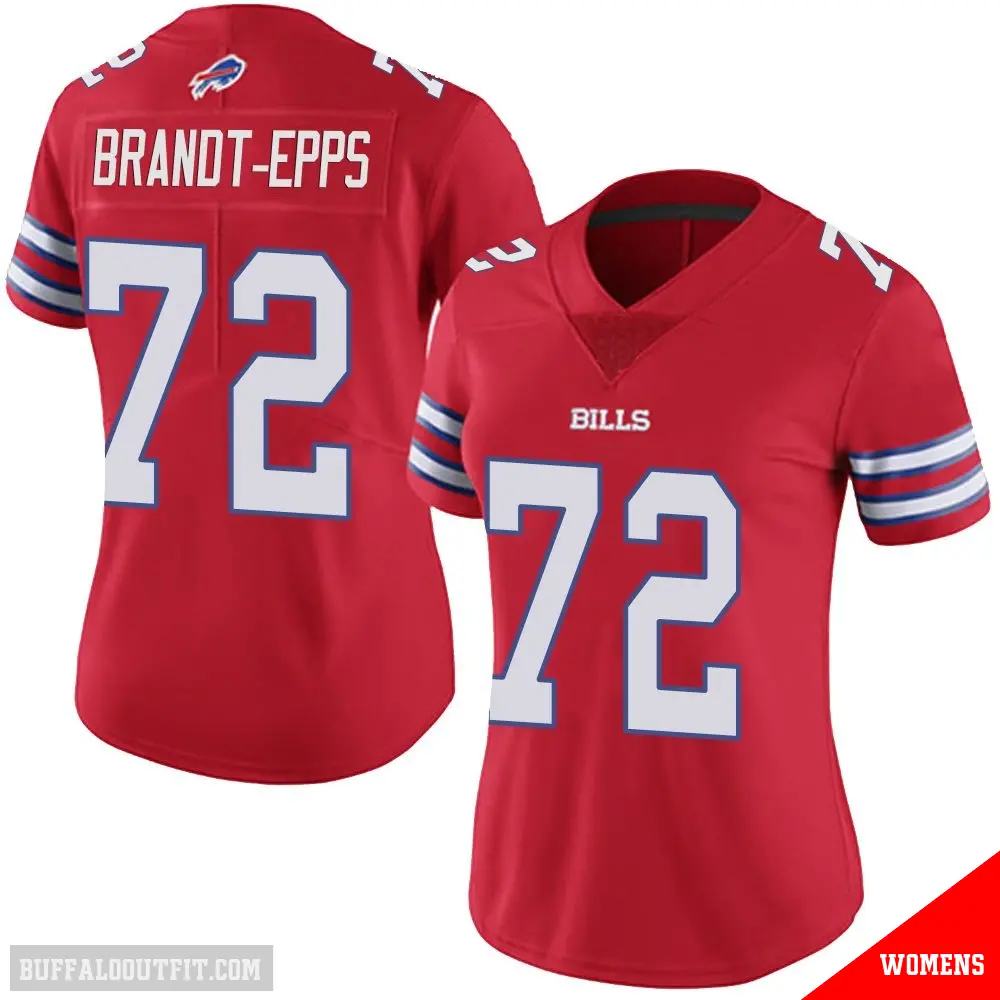 ＃72 Women's Devin Brandt-Epps Red Limited Buffalo Bills Color Rush Vapor Untouchable Jersey