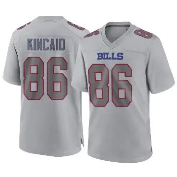 ＃86 Men's Dalton Kincaid Gray Game Buffalo Bills Atmosphere Fashion Jersey