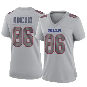 ＃86 Women's Dalton Kincaid Gray Game Buffalo Bills Atmosphere Fashion Jersey