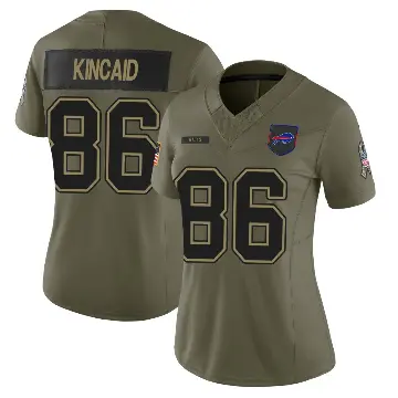 ＃86 Women's Dalton Kincaid Olive Limited Buffalo Bills 2025 Salute to Service Jersey