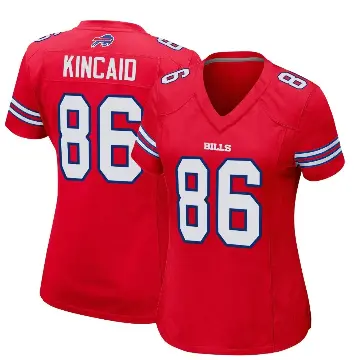 ＃86 Women's Dalton Kincaid Red Game Buffalo Bills Alternate Jersey