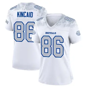 ＃86 Women's Dalton Kincaid White Game Buffalo Bills 2025 Rivalries Collection Jersey