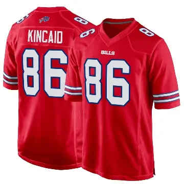＃86 Youth Dalton Kincaid Red Game Buffalo Bills Alternate Jersey