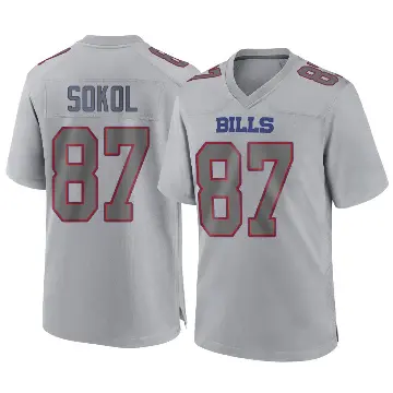 ＃87 Men's Matt Sokol Gray Game Buffalo Bills Atmosphere Fashion Jersey