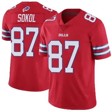 ＃87 Men's Matt Sokol Red Limited Buffalo Bills Color Rush Vapor Untouchable Jersey