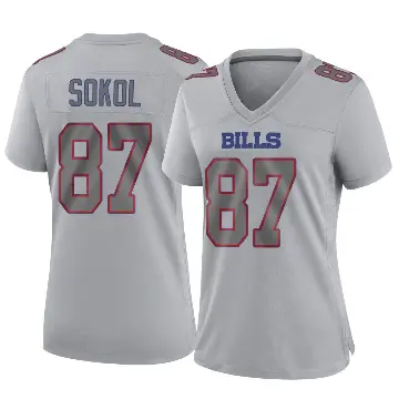 ＃87 Women's Matt Sokol Gray Game Buffalo Bills Atmosphere Fashion Jersey