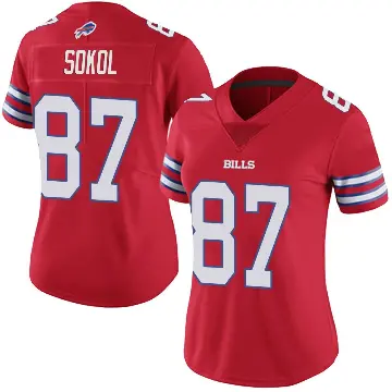 ＃87 Women's Matt Sokol Red Limited Buffalo Bills Color Rush Vapor Untouchable Jersey