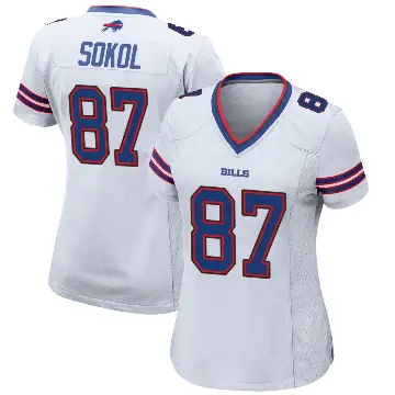 ＃87 Women's Matt Sokol White Game Buffalo Bills Jersey