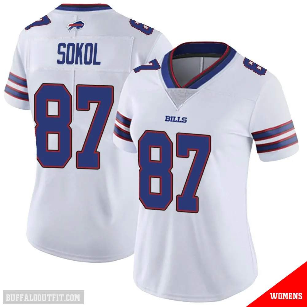 ＃87 Women's Matt Sokol White Limited Buffalo Bills Color Rush Vapor Untouchable Jersey