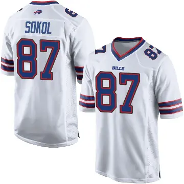 ＃87 Youth Matt Sokol White Game Buffalo Bills Jersey