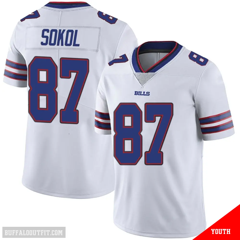 ＃87 Youth Matt Sokol White Limited Buffalo Bills Color Rush Vapor Untouchable Jersey