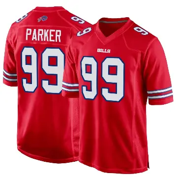 ＃99 Men's T.J. Parker Red Game Buffalo Bills Alternate Jersey