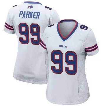 ＃99 Women's T.J. Parker White Game Buffalo Bills Jersey