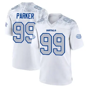 ＃99 Youth T.J. Parker White Game Buffalo Bills 2025 Rivalries Collection Jersey