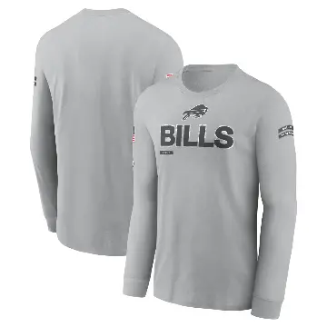 Men's Gray Buffalo Bills 2024 Salute To Service Long Sleeve T-Shirt