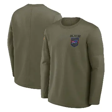 Men's Olive Buffalo Bills 2025 Salute to Service Sideline Coaches Long Sleeve T-Shirt