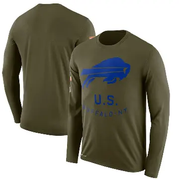 Men's Olive Legend Buffalo Bills 2018 Salute to Service Sideline Performance Long Sleeve T-Shirt