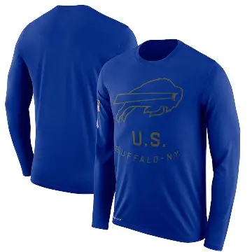 Men's Royal Legend Buffalo Bills 2018 Salute to Service Sideline Performance Long Sleeve T-Shirt