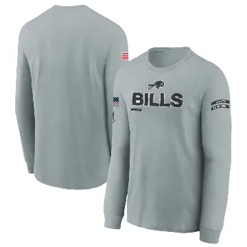 Youth Gray Buffalo Bills 2024 Salute To Service Long Sleeve T-Shirt