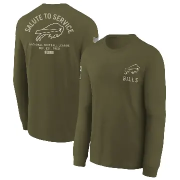 Youth Olive Buffalo Bills 2025 Salute to Service Sideline Long Sleeve T-Shirt