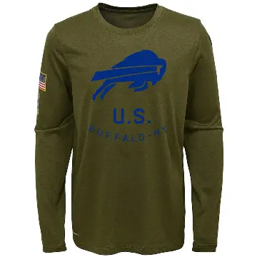 Youth Olive Legend Buffalo Bills 2018 Salute to Service Performance Long Sleeve T-Shirt