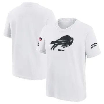 Youth White Buffalo Bills 2024 Salute To Service T-Shirt